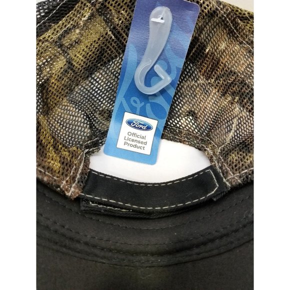 Realtree APG Black Trucker Hat Cap FORD in Gold Color & Camo Mesh NOS NEW (T14) - Picture 6 of 7